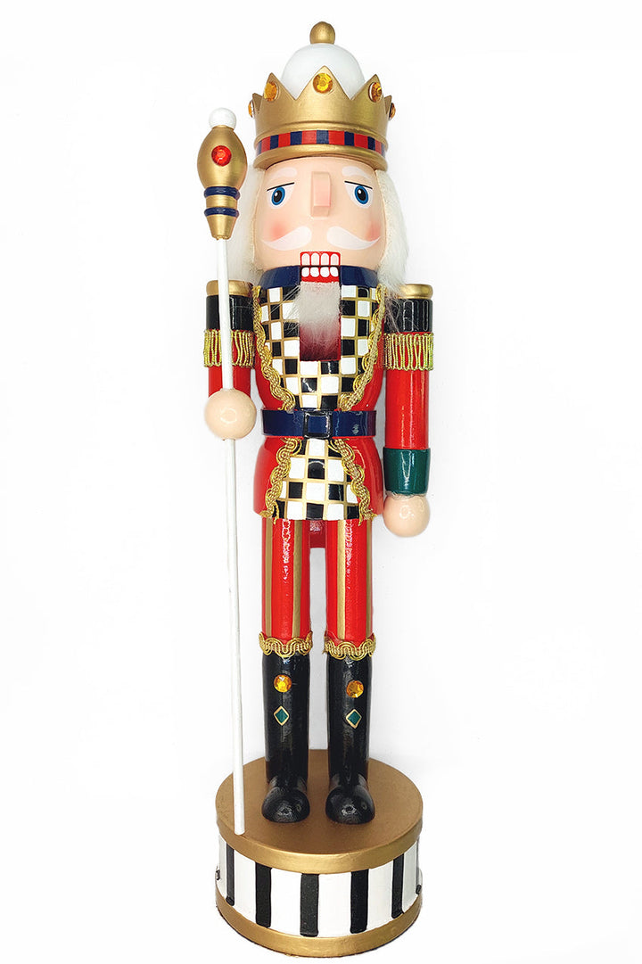 Christmas Nutcracker the Staffbearer. Wizardi Classic Wooden Festive Decoration F07M14-36-N01845C