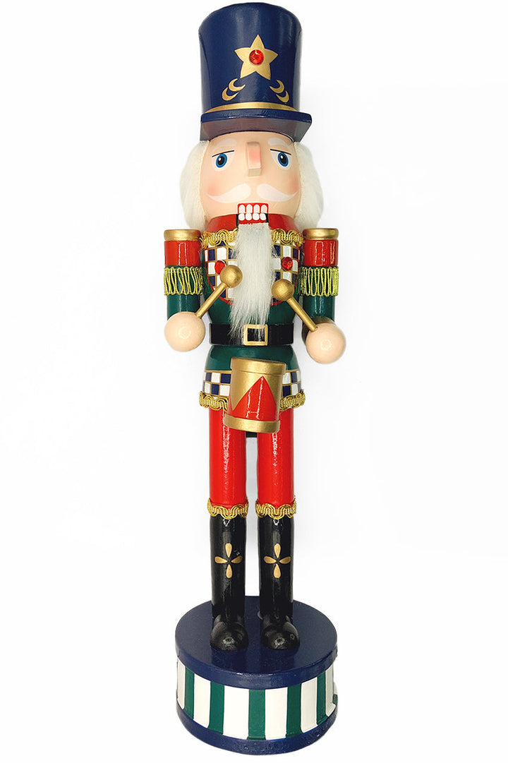 Christmas Nutcracker the Drummer. Wizardi Classic Wooden Festive Decoration F07M14-36-N01845D