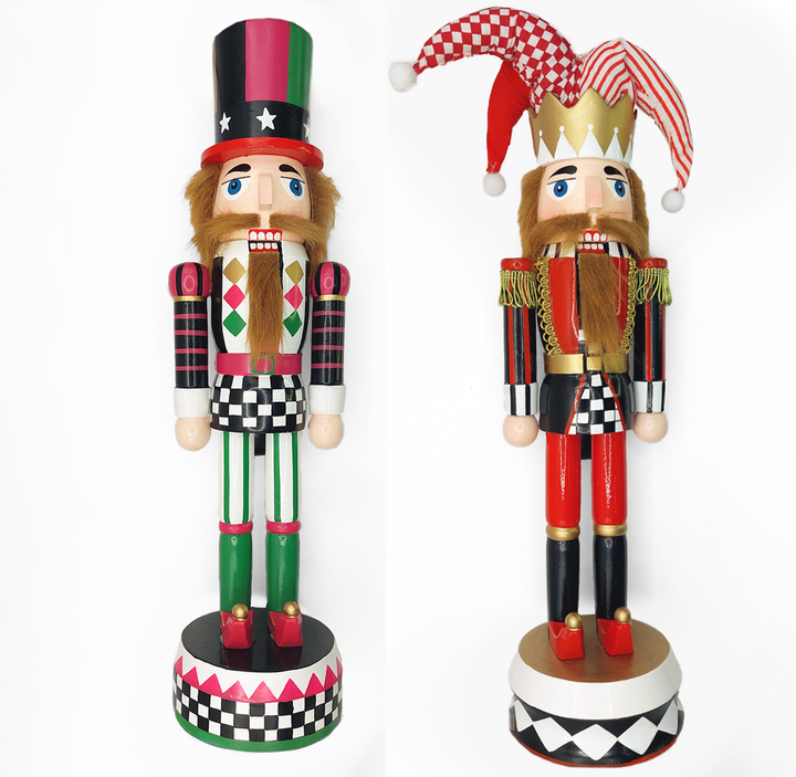 Christmas Nutcracker. Wizardi Classic Wooden Festive Decoration F07M14-37-N01833A
