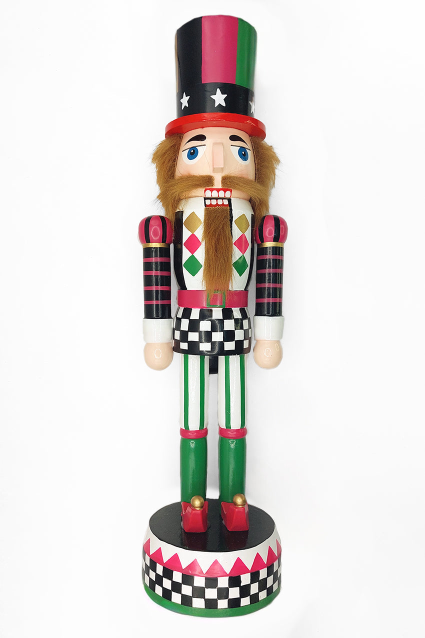 Christmas Nutcracker. Wizardi Classic Wooden Festive Decoration F07M14-37-N01833A