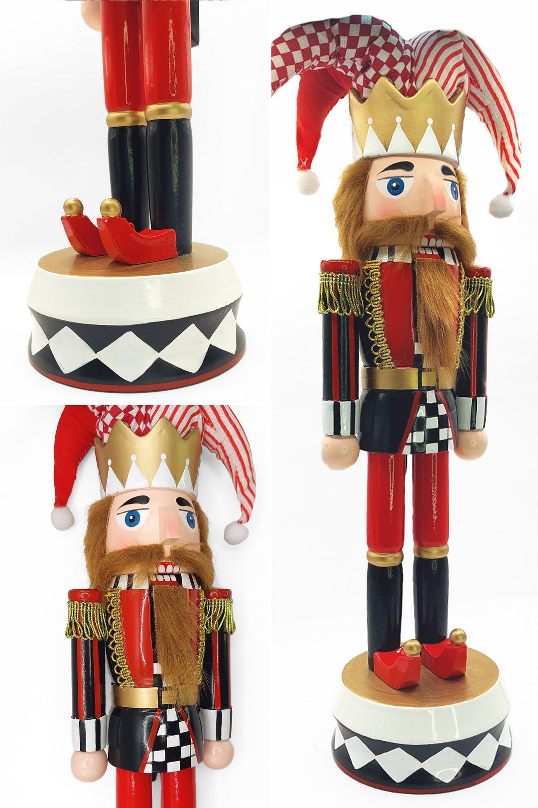Christmas Nutcracker. Wizardi Classic Wooden Festive Decoration F07M14-37-N01833B