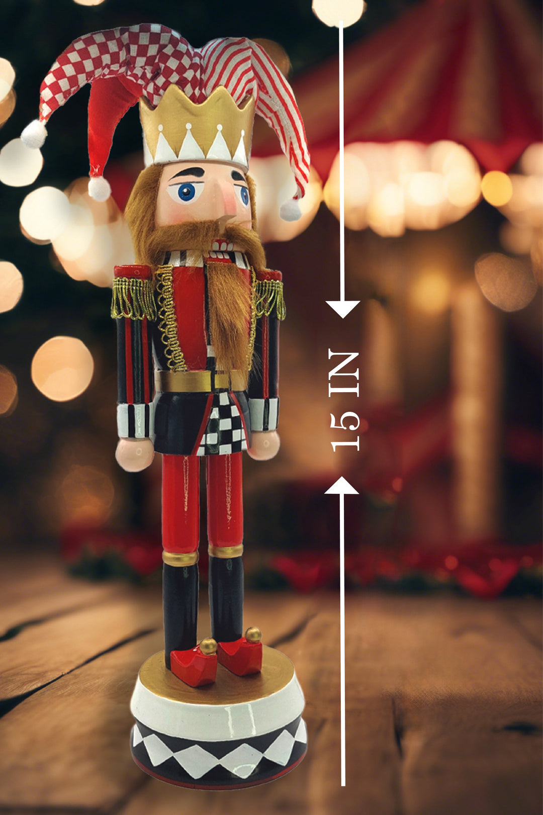 Christmas Nutcracker. Wizardi Classic Wooden Festive Decoration F07M14-37-N01833B