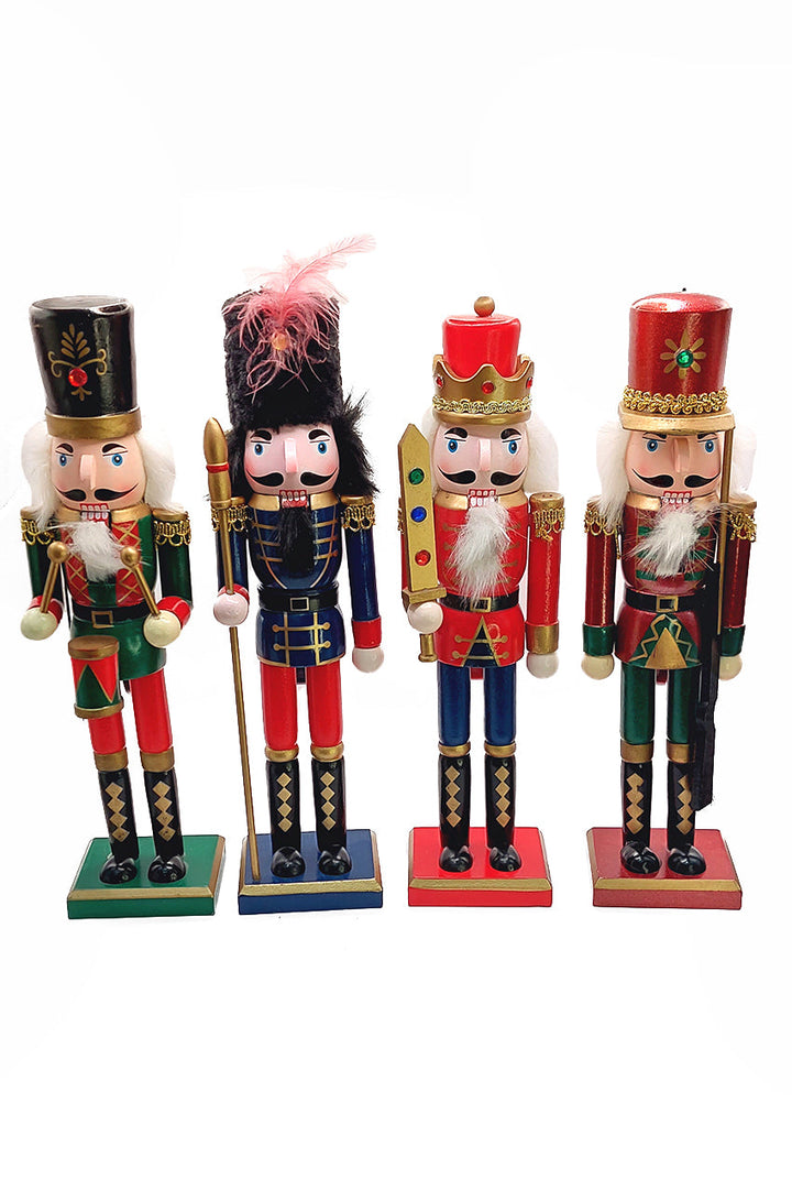 Christmas Nutcracker the Staffbearer. Wizardi Classic Wooden Festive Decoration F07M14-40-N01012C