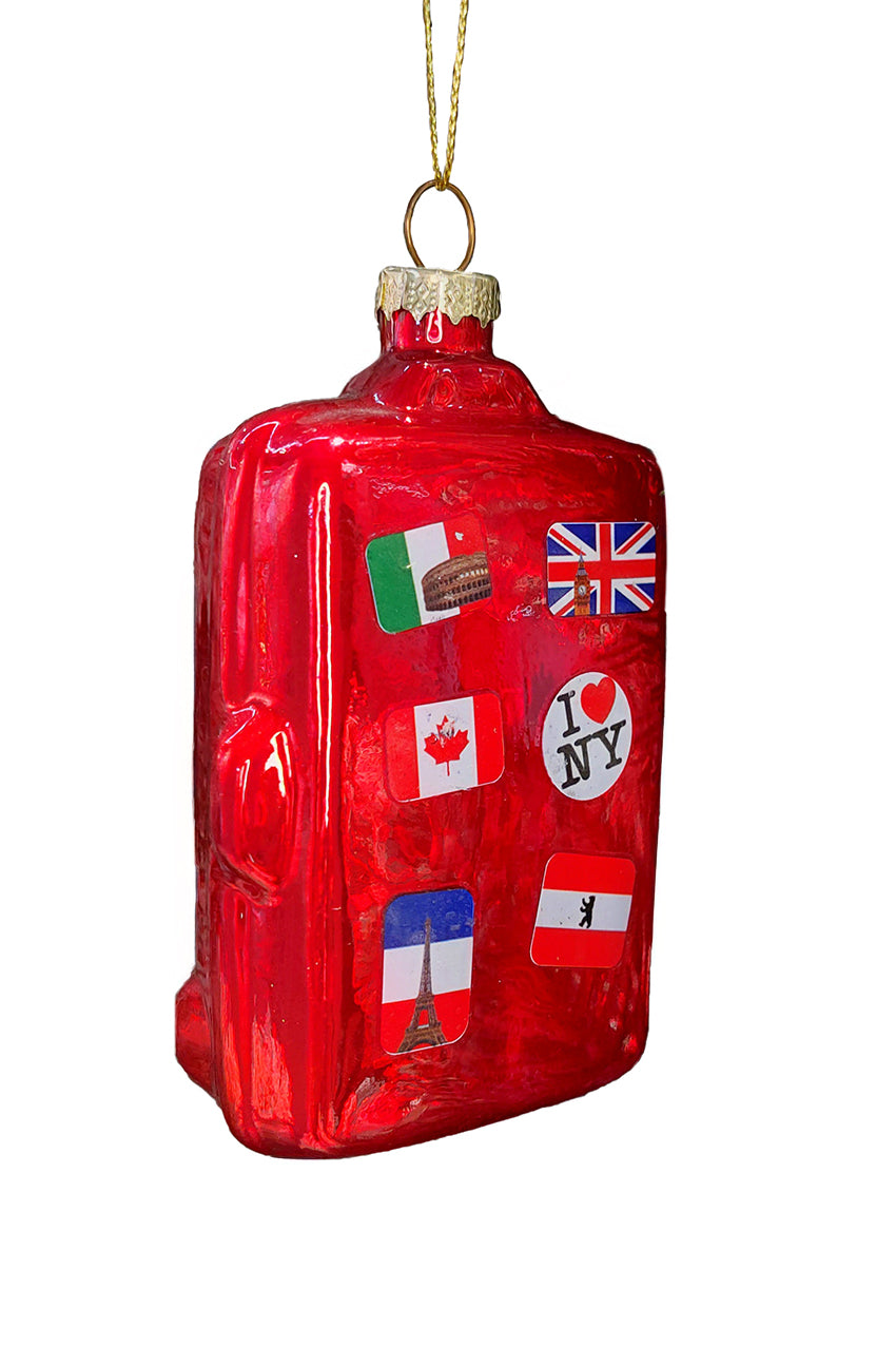 Suitcase Christmas Glass Ornament by Wizardi F07M3-19 HB-SY25075