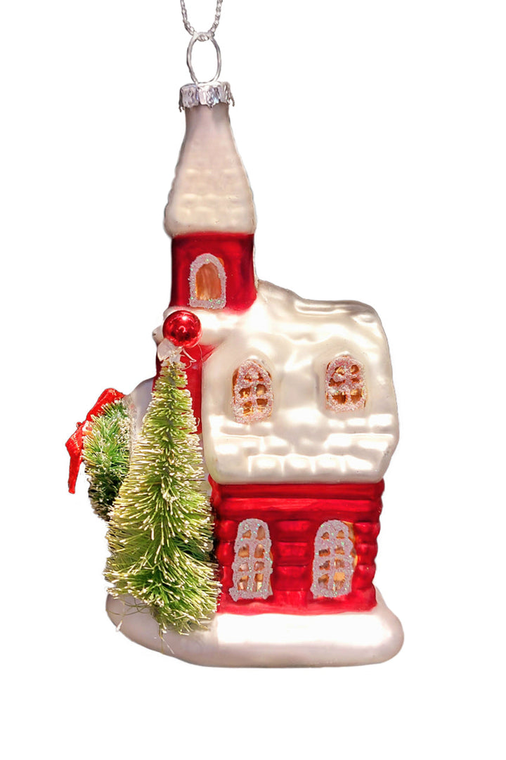 Church Christmas Glass Ornament by Wizardi F07M3-25 HB-SY25378