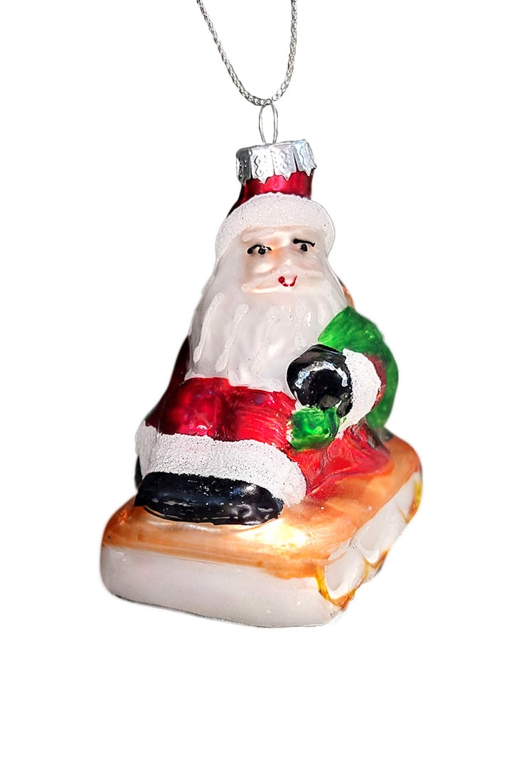 Santa Claus Christmas Glass Ornament by Wizardi F07M3-3 HB-SY25294