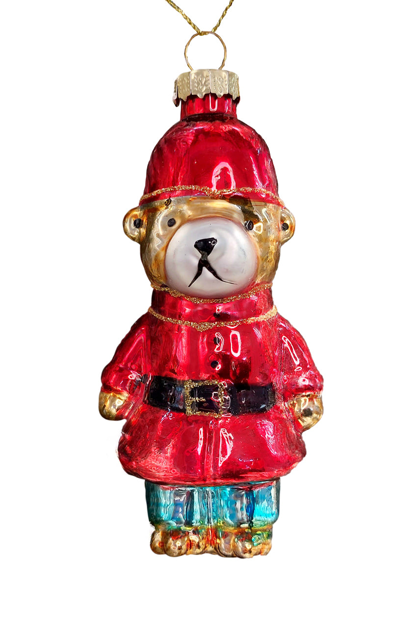 Dog in Red Outfit Christmas Glass Ornament by Wizardi F07M3-42 HB-SY25265