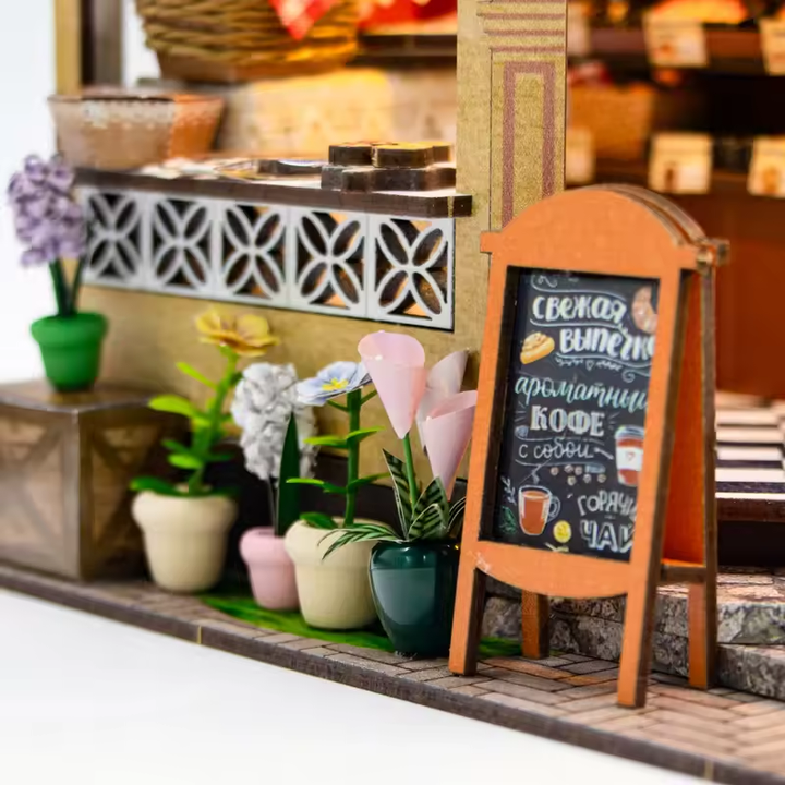 Julia Bakery Dollhouse Kit - Miniature Wizardi Roombox Kit