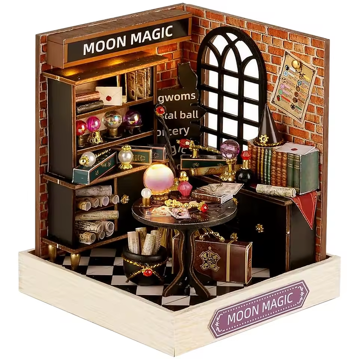 Moon Magic Dollhouse Kit - Miniature Wizardi Roombox Kit