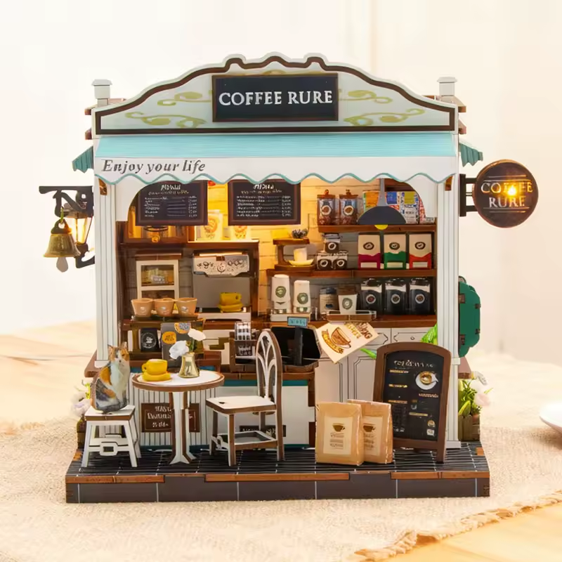Coffee Rure Miniature Dollhouse Kit by Wizardi F07M5-68-M2506