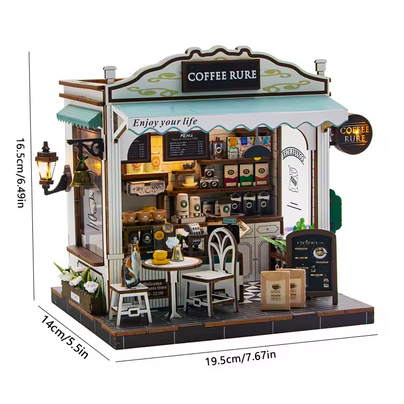 Coffee Rure Miniature Dollhouse Kit by Wizardi F07M5-68-M2506