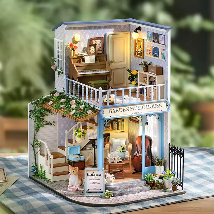 Garden Music House Miniature Dollhouse Kit by Wizardi F07M5-74-BC-003-A