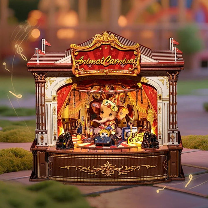 Animal Carnival Miniature Dollhouse Kit by Wizardi F07M5-80-TTBC501