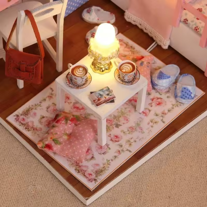 In the Mood for Love Dollhouse Kit - Miniature Wizardi Roombox Kit with LED Light F07M51-69-3012-A