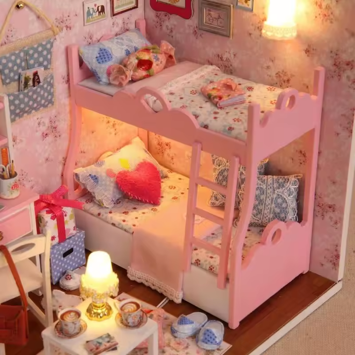 In the Mood for Love Dollhouse Kit - Miniature Wizardi Roombox Kit with LED Light F07M51-69-3012-A