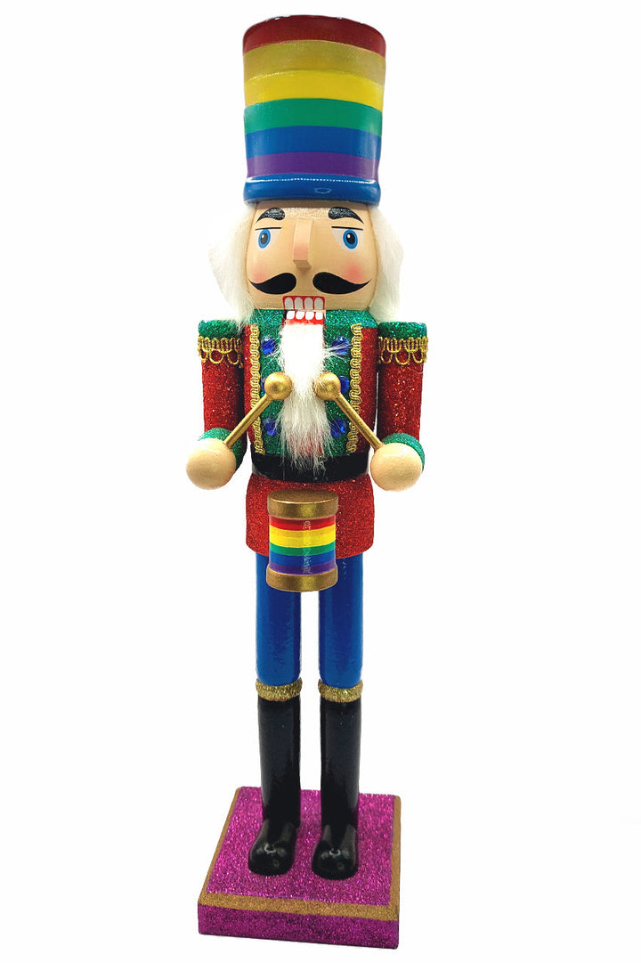 Wooden Pride Drummer Nutcracker Wizardi F07M6-10 purple stand