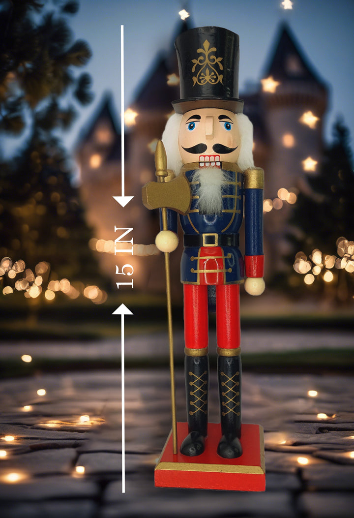 Wooden Royal Guard Nutcracker Wizardi F07M6-11 Blue