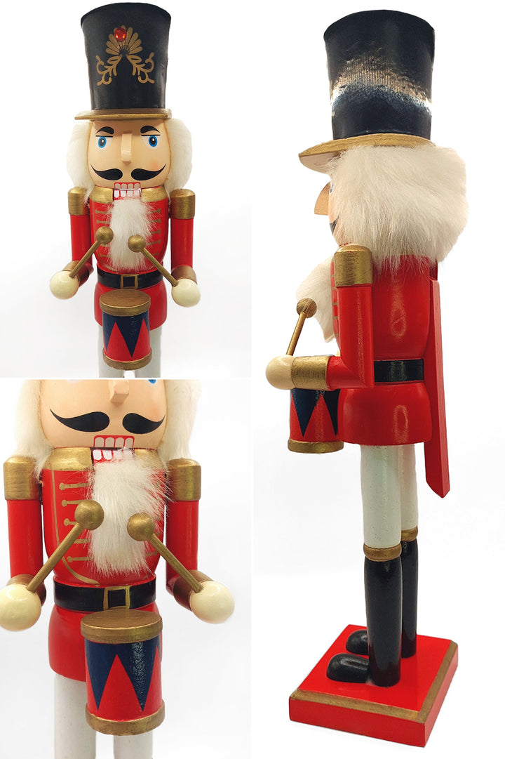 Wooden Drummer Nutcracker Wizardi F07M6-11 Red