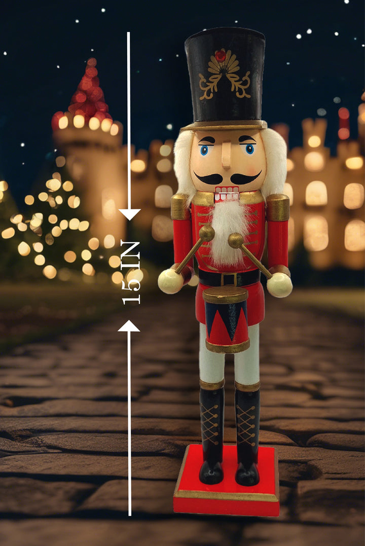 Wooden Drummer Nutcracker Wizardi F07M6-11 Red