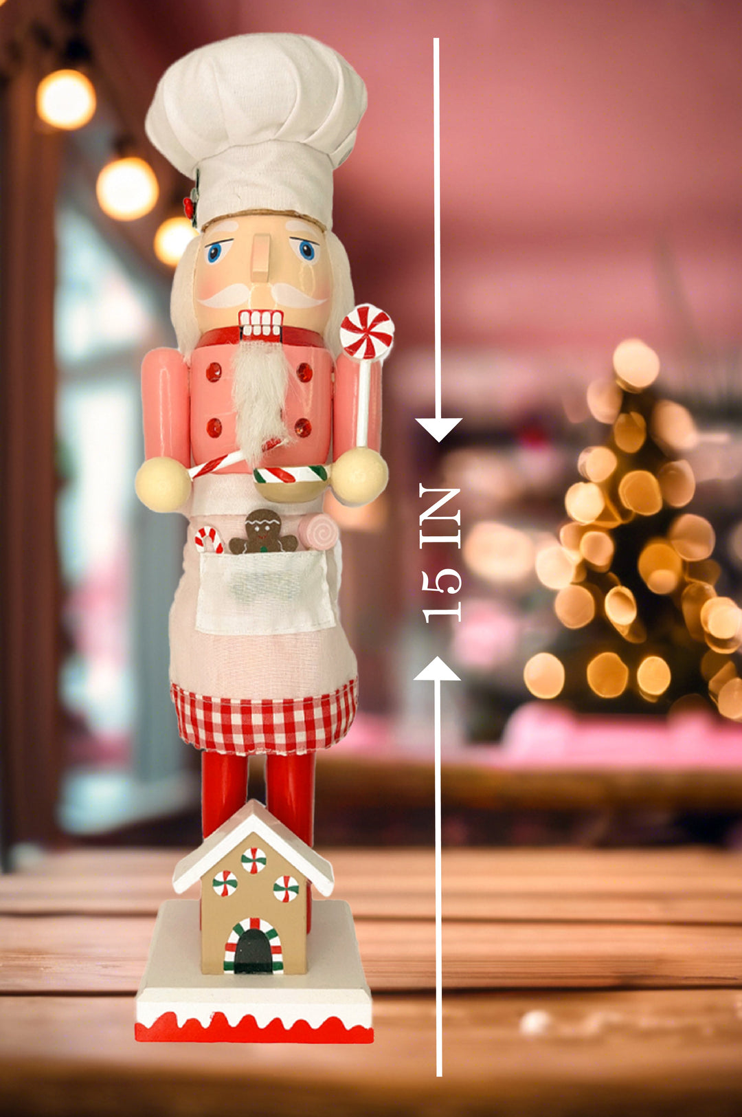Wooden Gingerbread Chef Nutcracker Wizardi F07M6-5