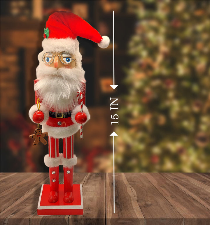 Wooden Festive Santa Nutcracker Wizardi F07M6-6