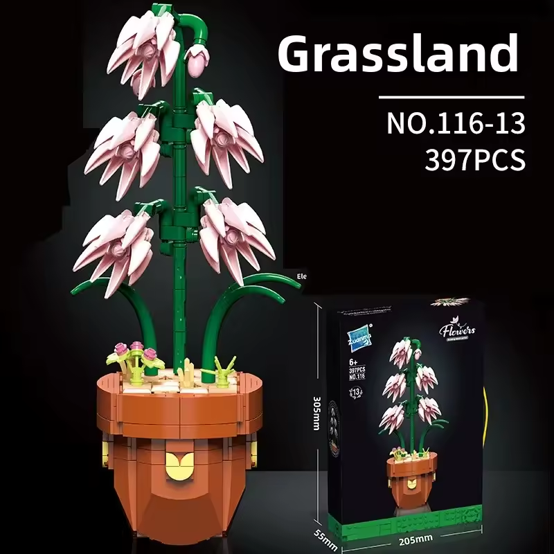 Plant Building Brick Kit - Grassland by Wizardi F07N11-20-13(116)