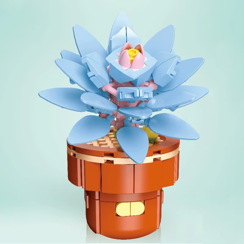 Plant Building Brick Kit - Blue Flower by Wizardi F07N11-28-26(113)