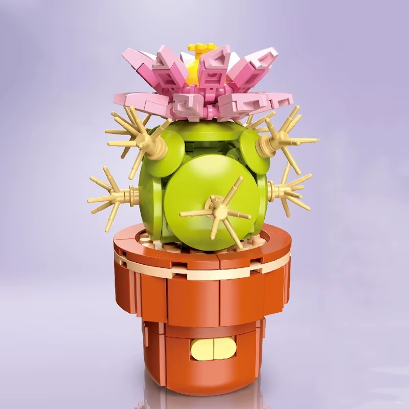 Plant Building Brick Kit - Potted Mini Cactus by Wizardi F07N11-9-3(113)