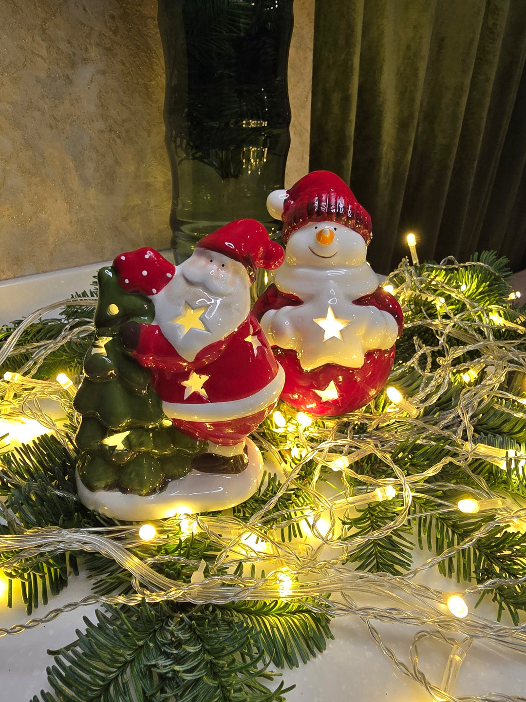 Jolly Snowman Christmas Ceramic Ornament by Wizardi F07N7-5