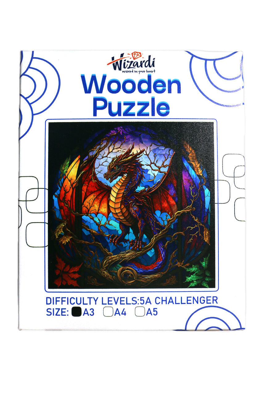 Majestic Dragon - Jigsaw Wooden Puzzle by Wizardi F07N9-19