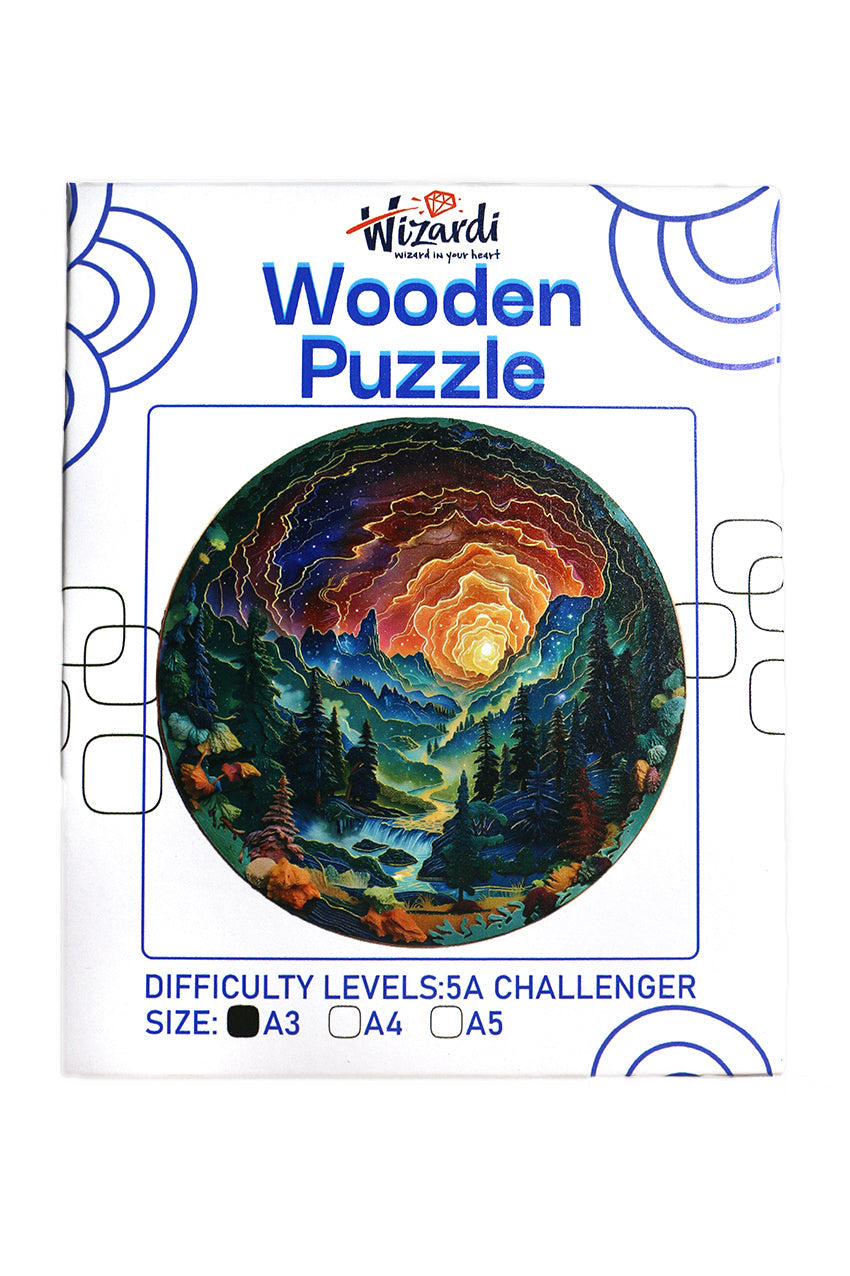 Mountains Landscape - Jigsaw Wooden Puzzle by Wizardi F07N9-24