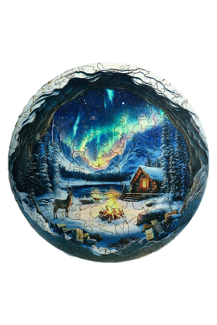 Northern Lights - Jigsaw Wooden Puzzle by Wizardi F07N9-25