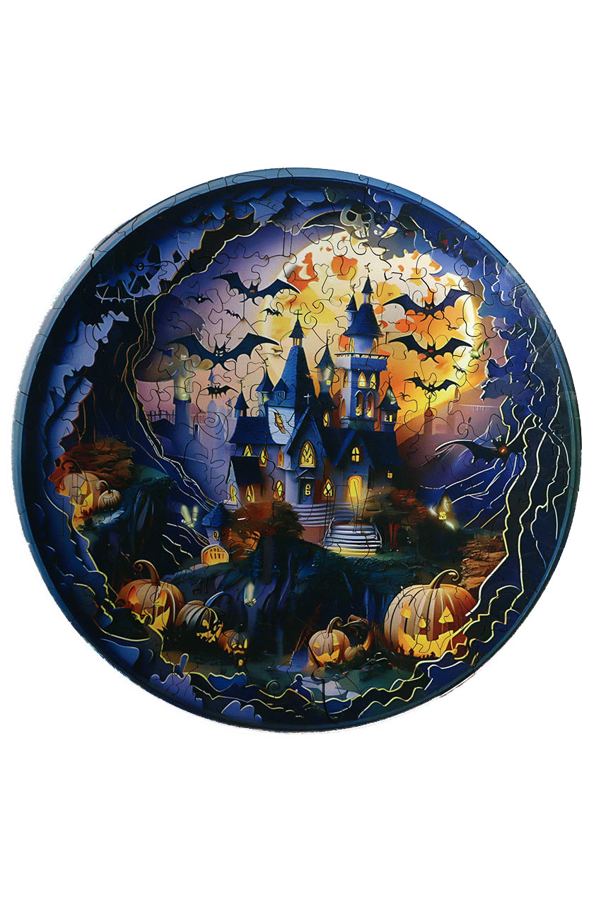 Haunted House - Halloween Jigsaw Wooden Puzzle by Wizardi F07N9-26