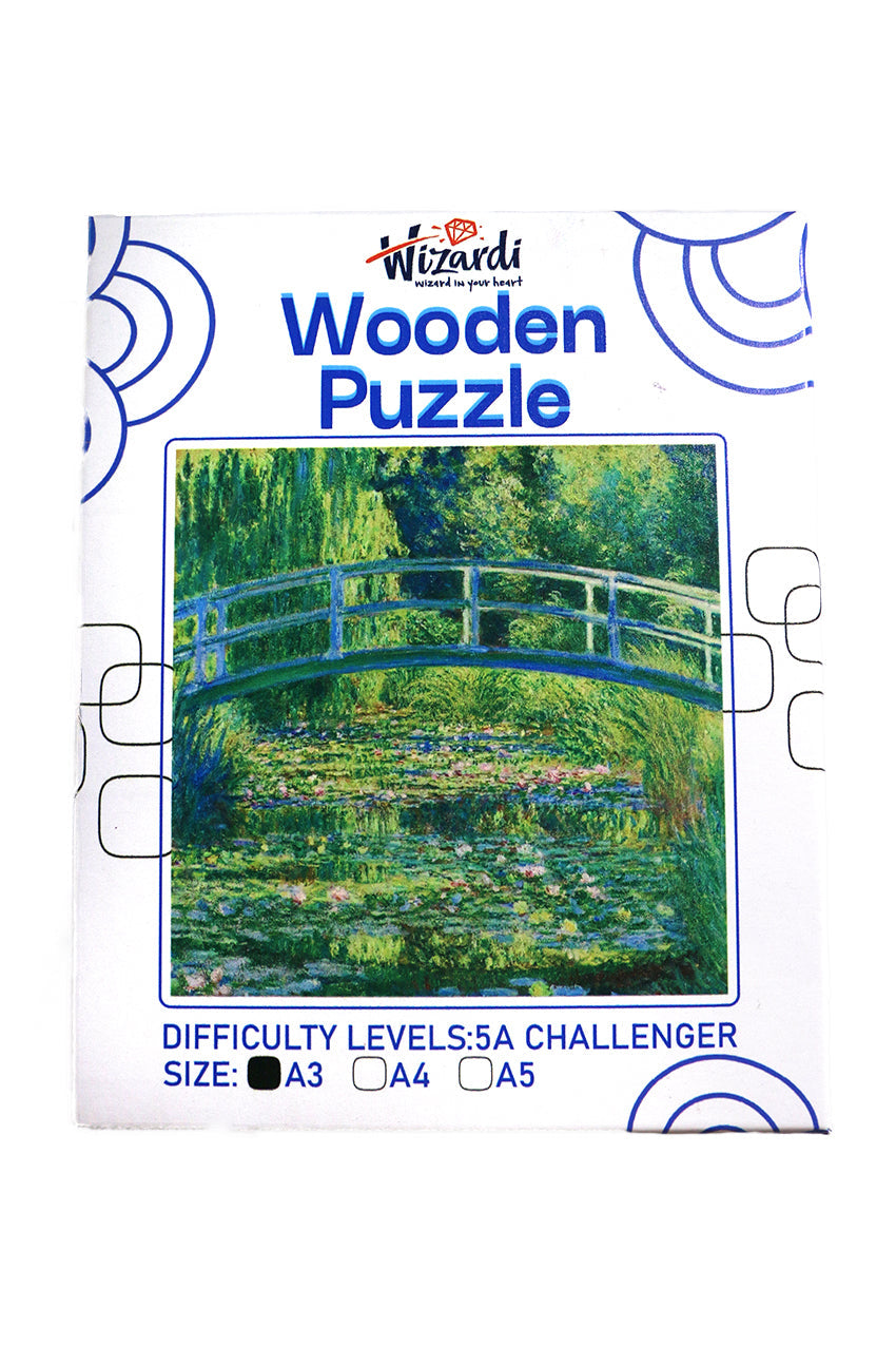 The Water Lily Pond after Claude Monet - Jigsaw Wooden Puzzle by Wizardi F07N9-28