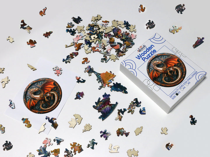 Steampunk Dragon - Jigsaw Wooden Puzzle by Wizardi F07N9-29