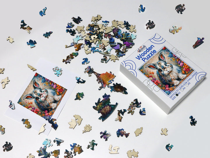 Rabbit - Jigsaw Wooden Puzzle by Wizardi F07N9-2