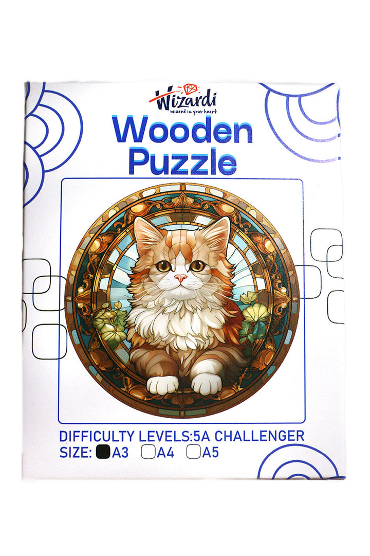 Royal Cat- Jigsaw Wooden Puzzle by Wizardi F07N9-33