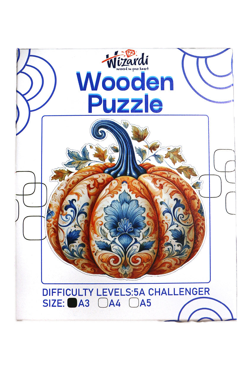 Ornate Pumpkin - Jigsaw Wooden Puzzle by Wizardi F07N9-37