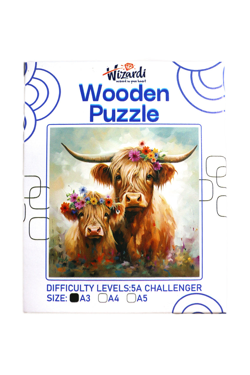 Bison - Jigsaw Wooden Puzzle by Wizardi F07N9-4