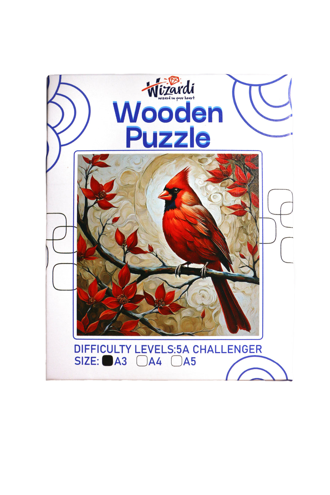 Red Finch - Jigsaw Wooden Puzzle by Wizardi F07N9-8