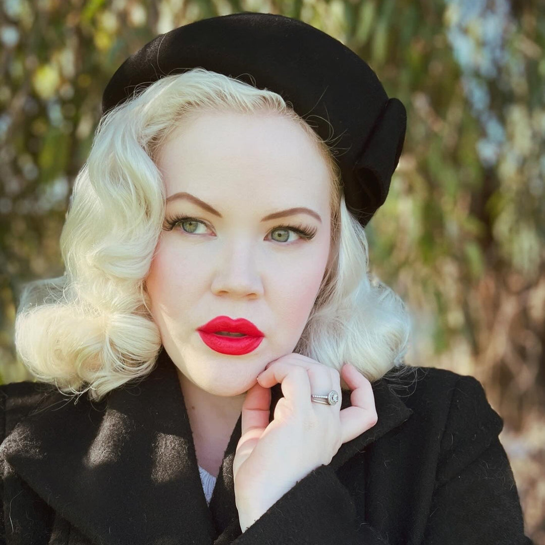 vintage style wool felt beret