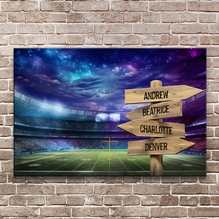 Football Field Family Names Sign