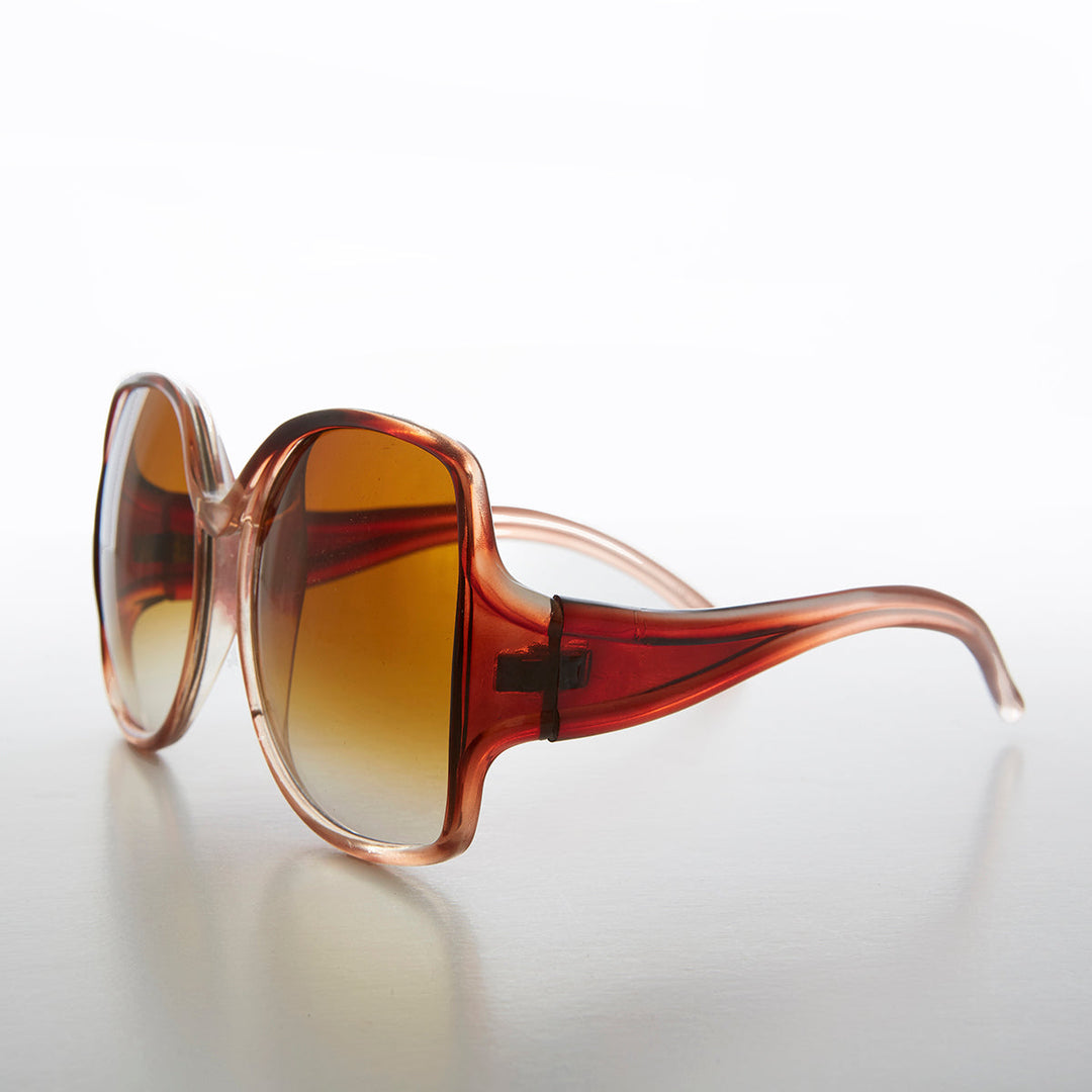 Large Women's 80s Vintage Sunglass with Gradient Lens - Fanny