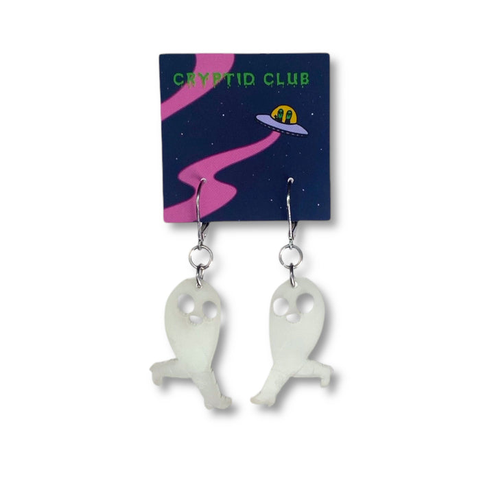 LAST CHANCE! Last Chance! Cryptid Club Fresno Nightcrawler in Boots Dangle Earrings- GLOWS!