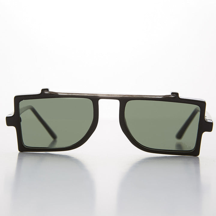 Grunge Safety Flat Lens Steampunk Vintage Sunglass - Flash