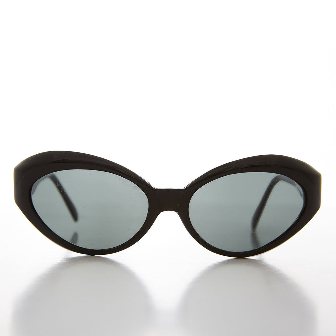 90s Curved Cat Eye Sunglass Retro with Glass Lens - Flo