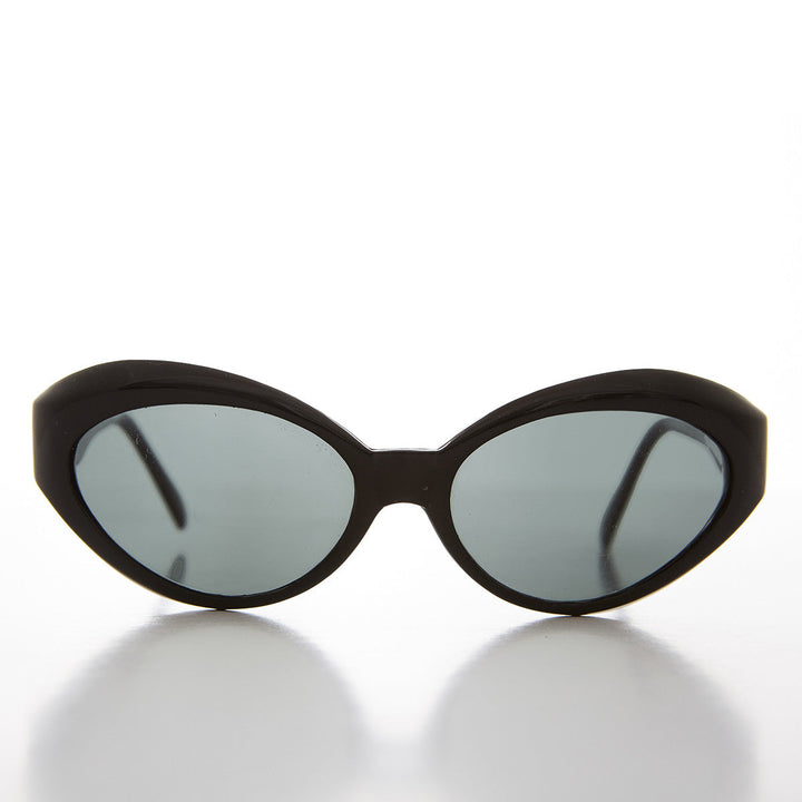 90s Curved Cat Eye Sunglass Retro with Glass Lens - Flo