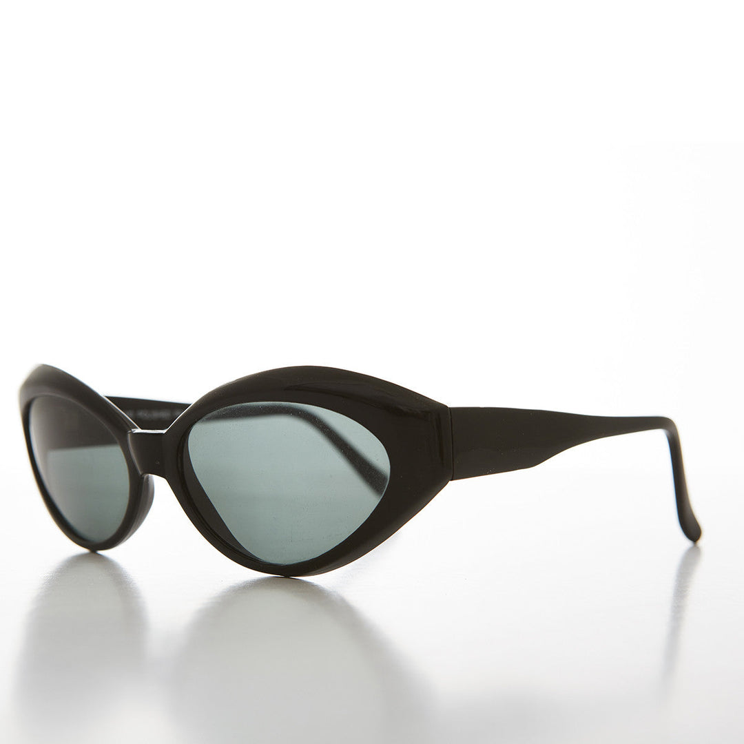 90s Curved Cat Eye Sunglass Retro with Glass Lens - Flo