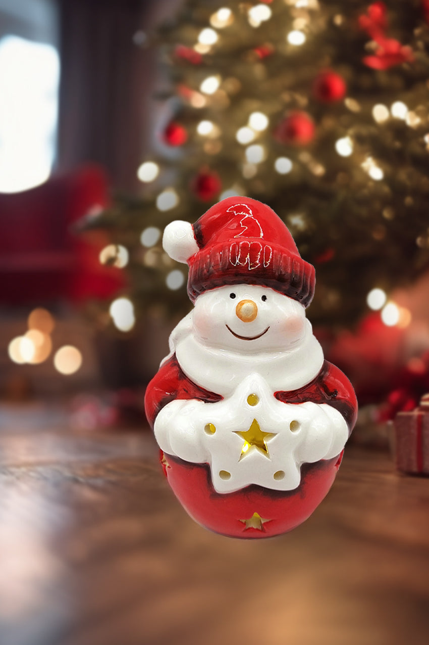 Jolly Snowman Christmas Ceramic Ornament by Wizardi F07N7-5