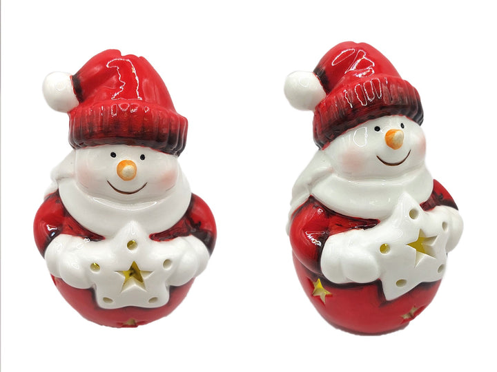 Jolly Snowman Christmas Ceramic Ornament by Wizardi F07N7-5